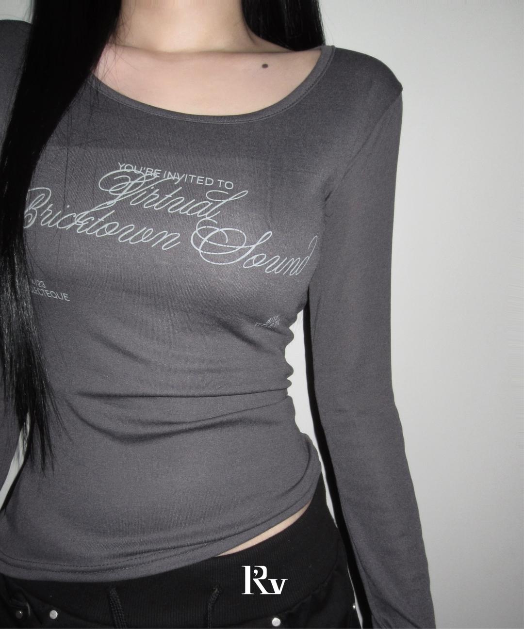 리즈리버 [*슬핏] 클로이 레터링 슬림핏 긴팔 티셔츠 t -4color