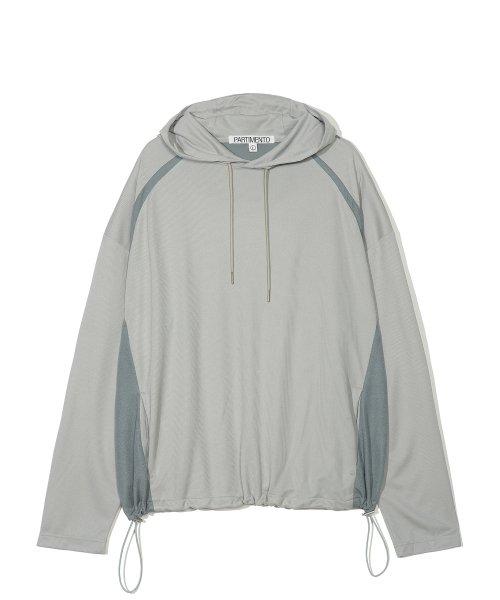 저지 후드 롱 슬리브 그레이