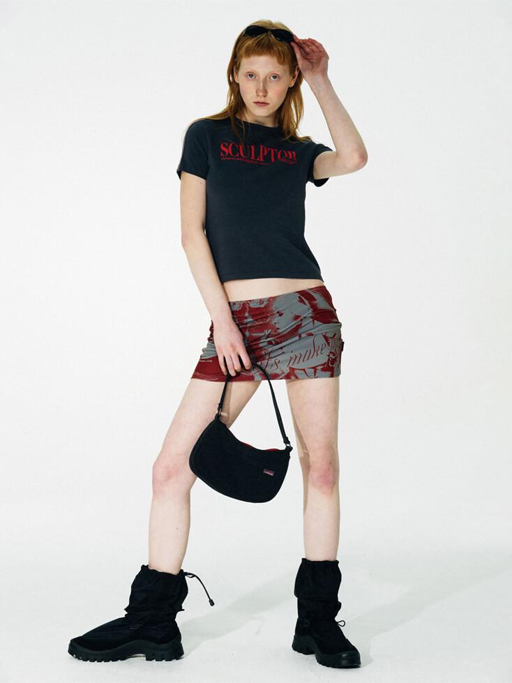 Forgive Me Micro Skort Red/Pale Khaki