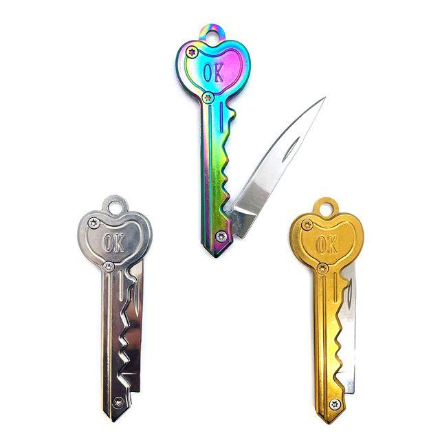 [ 하트 키링 ] Multipurpose knife key ring. 우니88 하트 열쇠 미니 접이식 칼 키링 다용도 폴딩 나이프 캠핑 휴대용 열쇠고리 호신용 칼 유니크 소품 키링