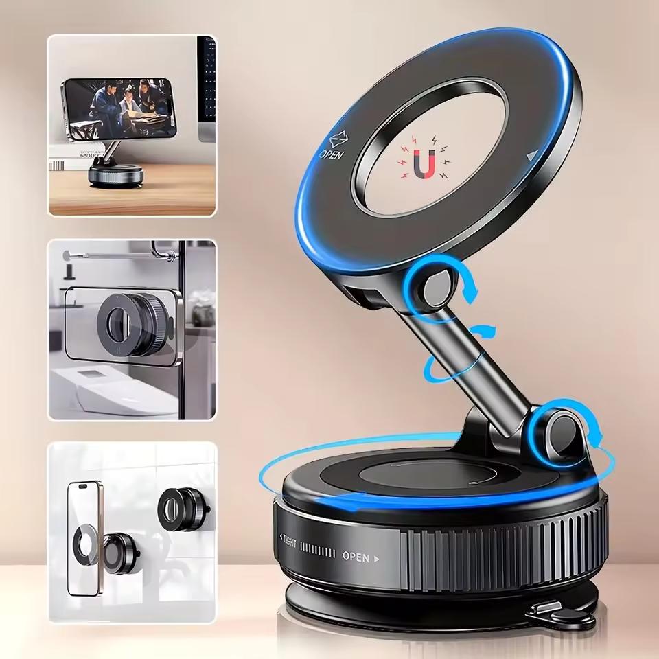 2025 신제품 MagSafe 차량용 마운트 [ABS] 강력한 자석이 장착된 자석 휴대폰 홀더 차량용 360 °   회전 및 조절 가능한 휴대폰 차량용 마운트