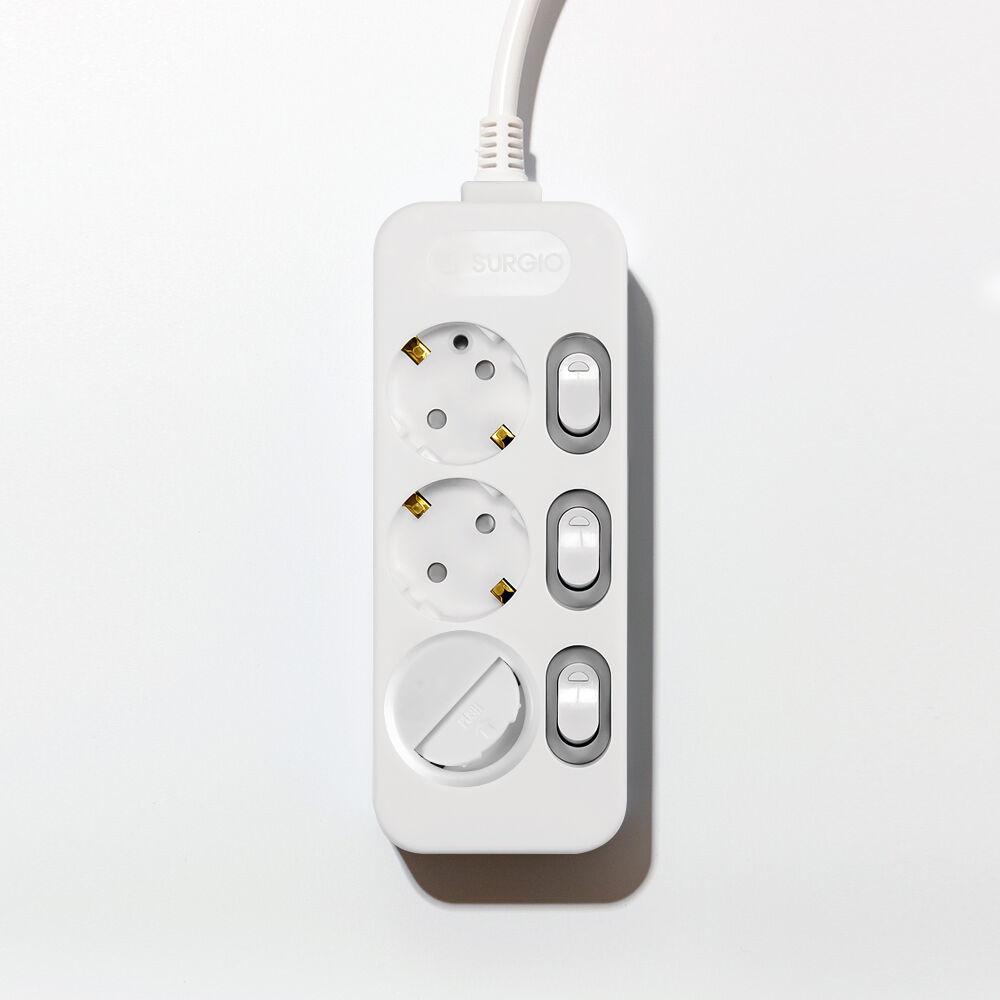 [1+1] 모노케어 개별 3구 멀티탭 1.5M/3M, 화이트