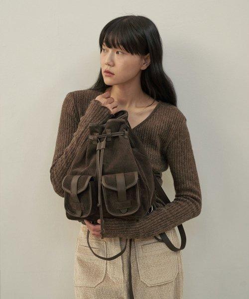 CORDUROY BACKPACK [ BROWN ]