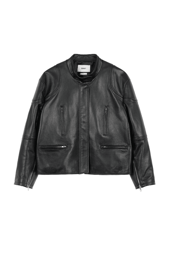 AUTHENTIC LAMBSKIN LEATHER JACKET IN BLACK
