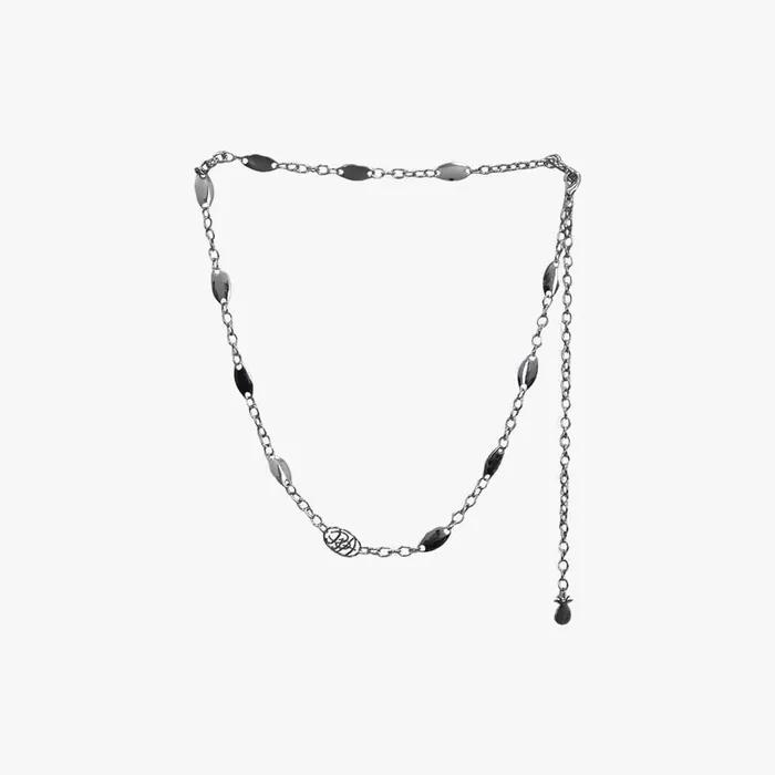 OVAL PINE CHAIN BELT_SILVER