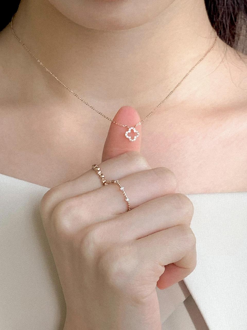 [당일 발송] 14k 티 클로버 목걸이