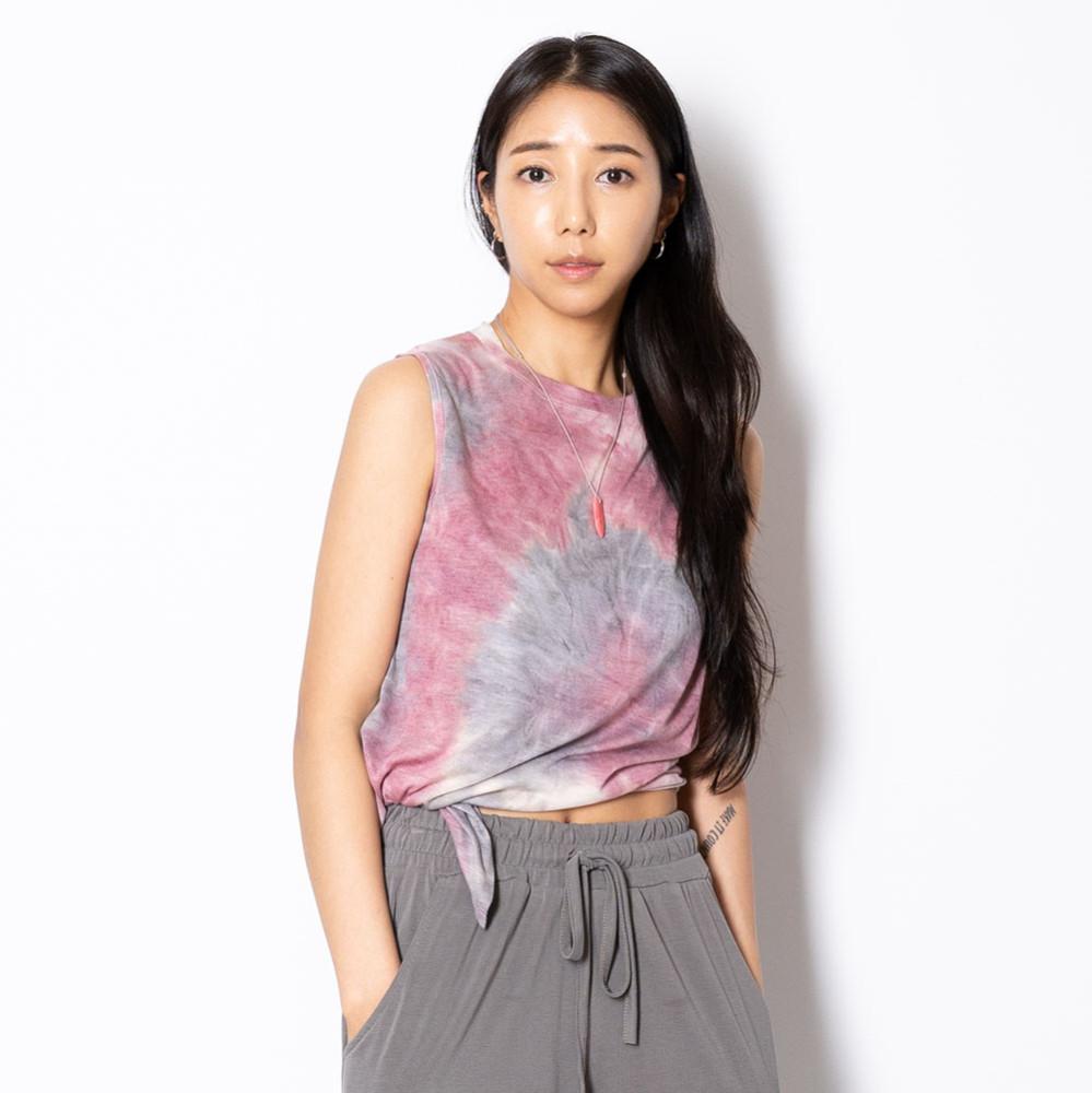 유주얼 타이다이 나염 요가 나시 커버업 요가탑 필라테스복 5color