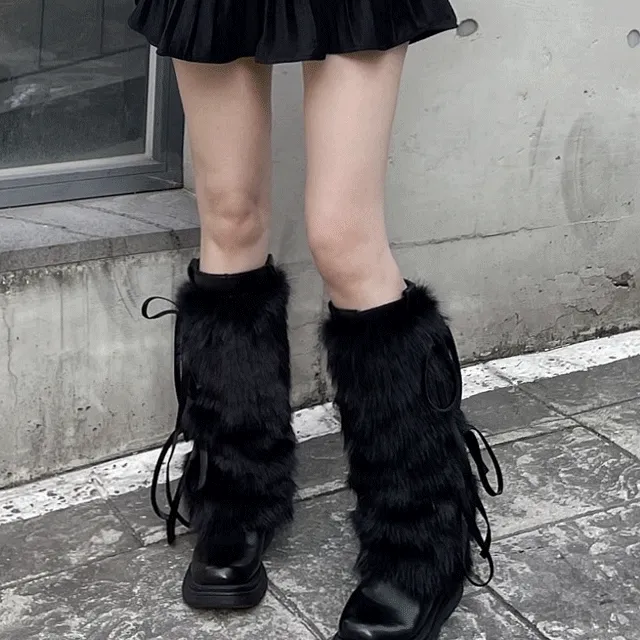 투리본 토끼 퍼 레그 워머