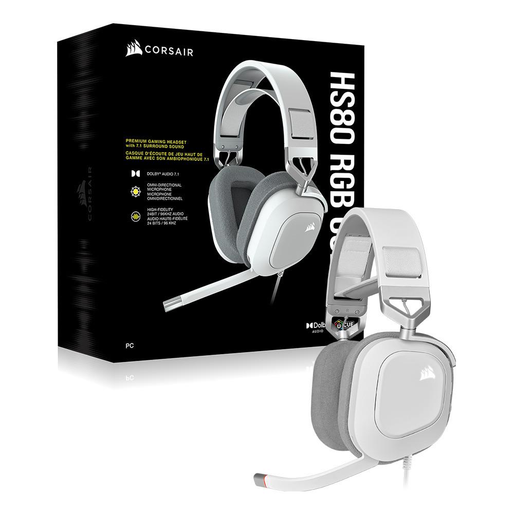 [오늘출발] 커세어 HS80 RGB USB 7.1채널 게이밍 헤드셋 화이트