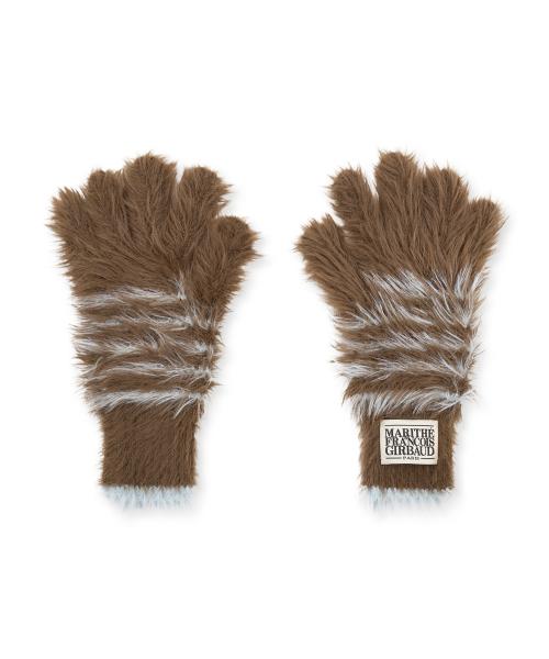 CLASSIC LOGO FLUFFY GLOVE brown