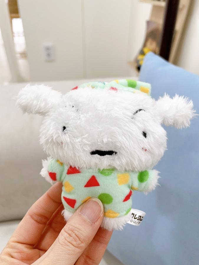 [정품]짱구는못말려 흰둥이 인형키링 파자마를입은 흰둥이 마스코트 키링 가방고리