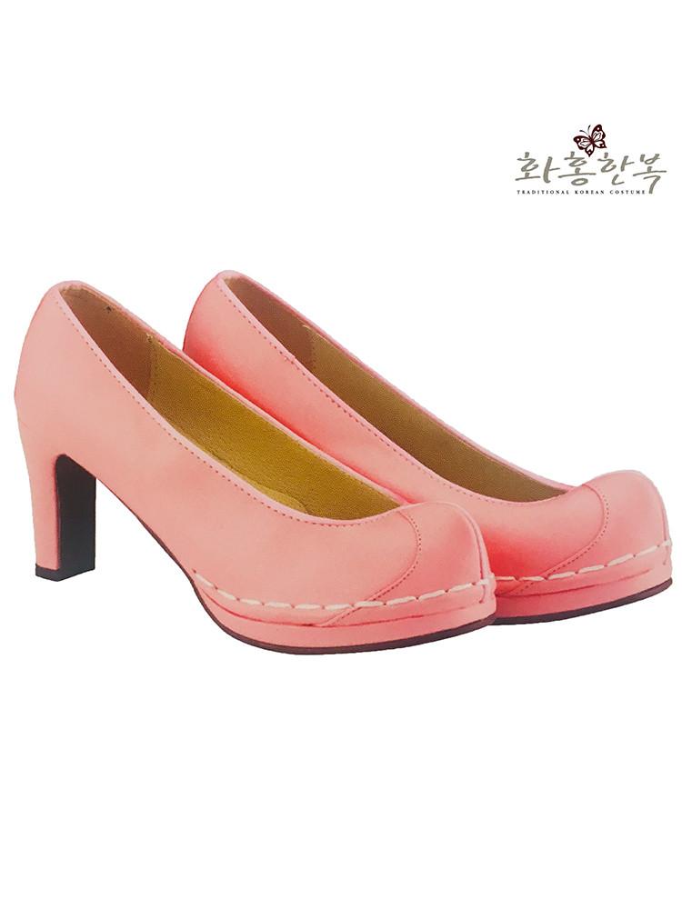 여자 한복신발 하이힐 진핑크색 한복구두 (색상, 굽높이 3,5,7,9cm 선택 가능)