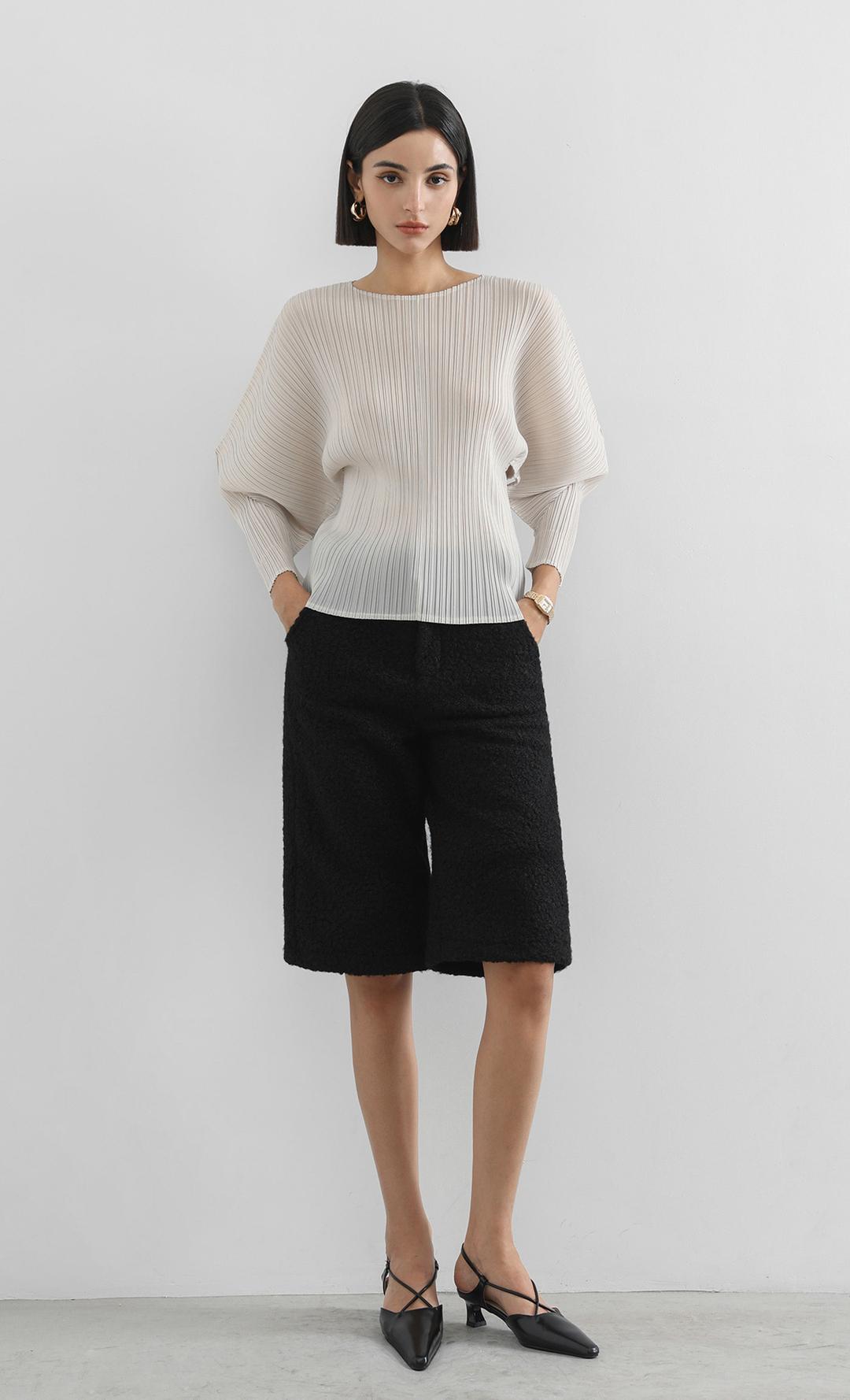 bloom pleats blouse_ivory