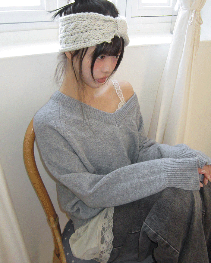 원더원더 [데일리템/포근폭닥🐻] 베온 베이직 브이넥 니트