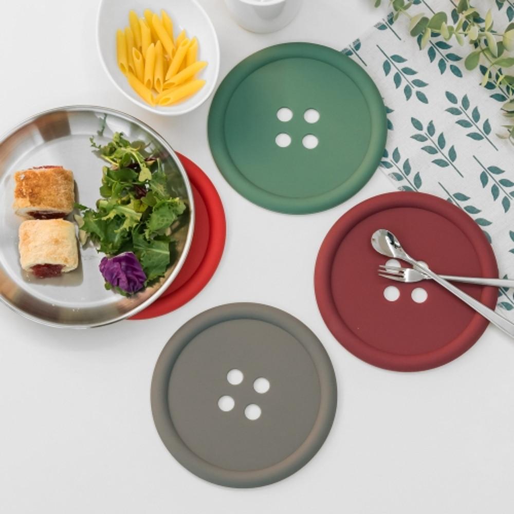띵크 파스텔 실리콘 냄비 단추모양 받침대 15.9cm