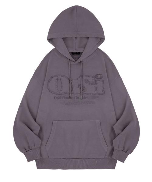 ODSD 피그먼트 데미지 오버핏 후드 - PURPLE