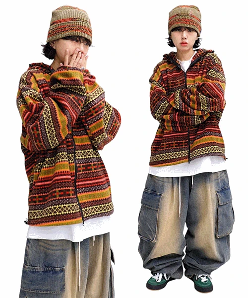 빈티지 투웨이 후리스 집업