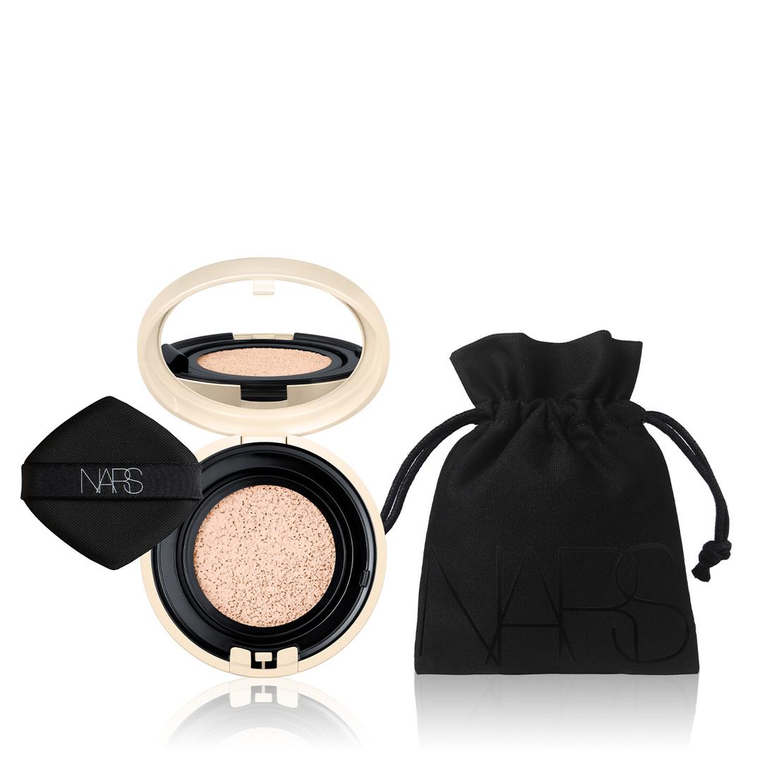 [네이버 단독] 퓨어 래디언트 프로텍션 아쿠아 글로우 쿠션 파운데이션 SPF23/PA++ 싱글 패키지 세트 [스트링 파우치 증정]