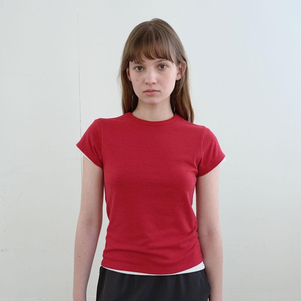 베이직 캡 슬리브 티셔츠 (Red)