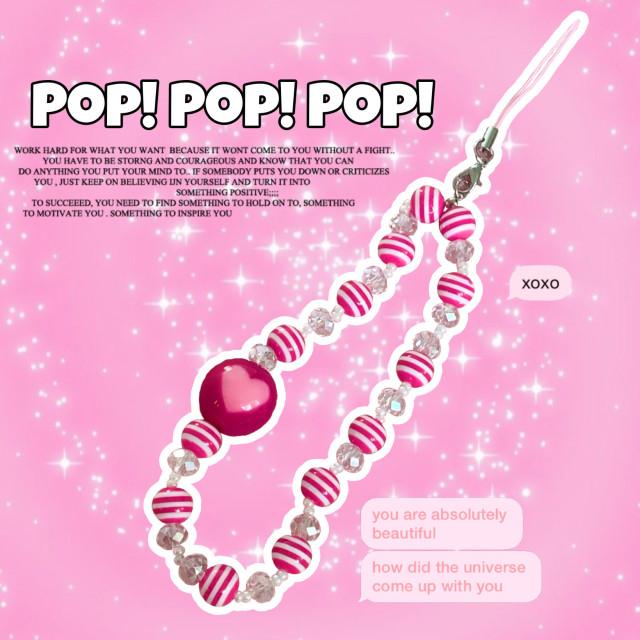 MADE pop keyring / 비즈키링 핑크 볼 휴대폰줄 키치 하이틴 큐트