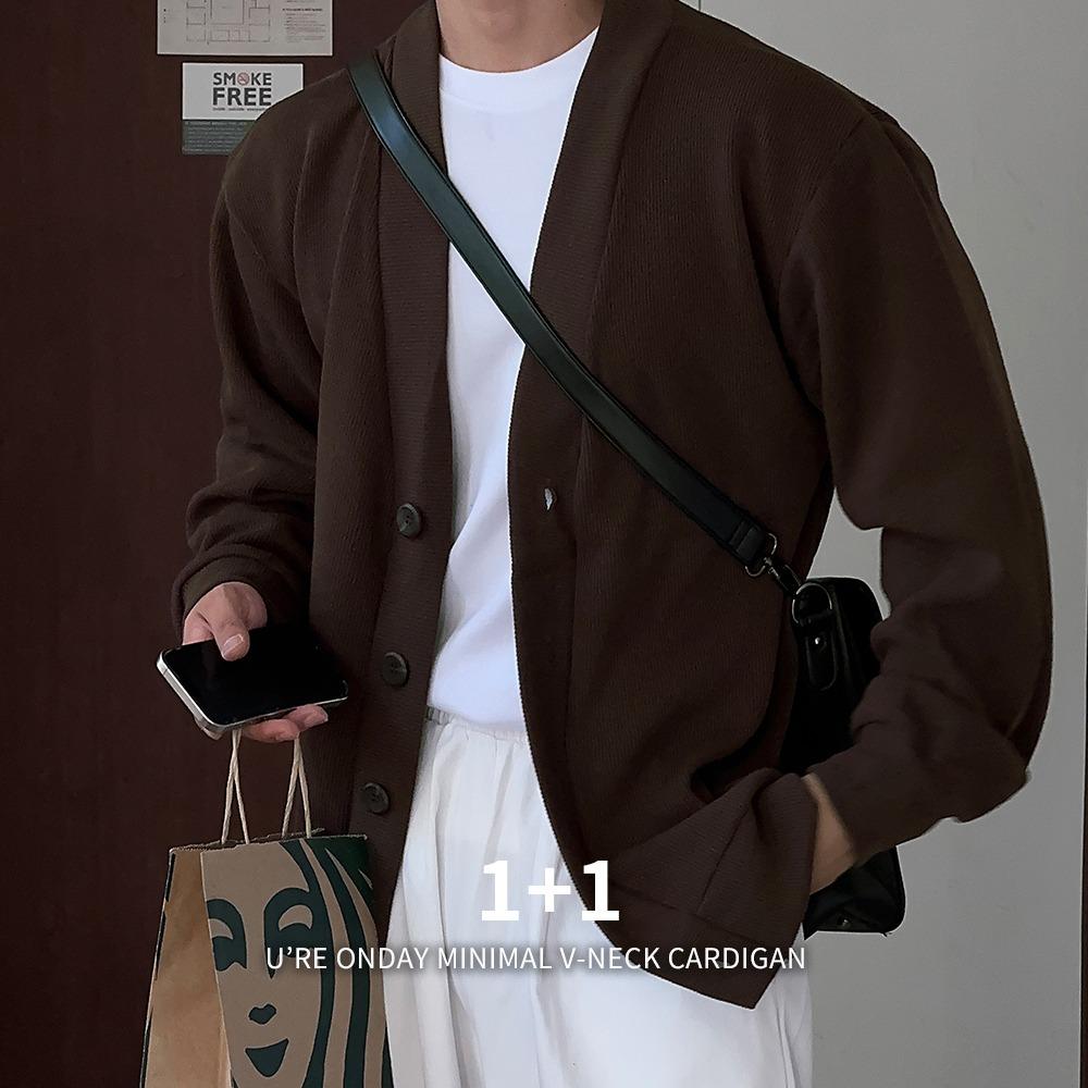 유얼 1+1 온데이 미니멀 브이넥 가디건 (9color)