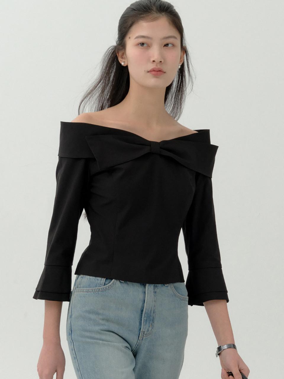 Sleeve Dear Ribbon Blouse(3Color)[1차 4/15, Black S,M 4/29 2차 예약배송]