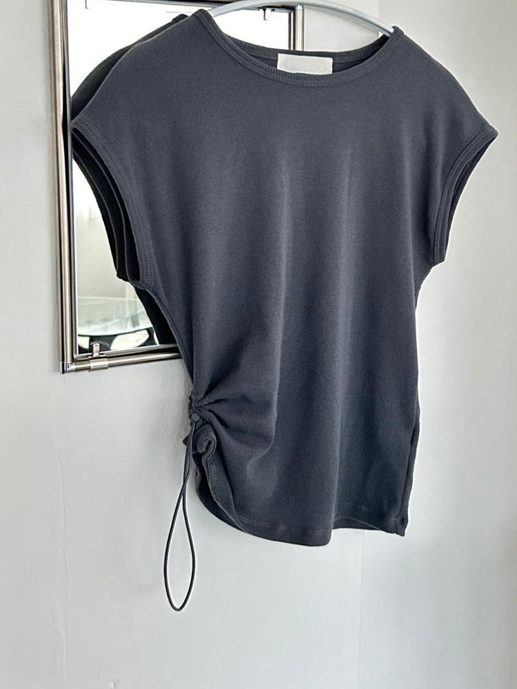 스트링 홀 반팔t 3color