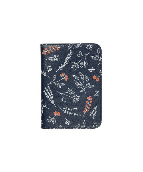 BOTANICAL PASSPORT CASE_Navy garden