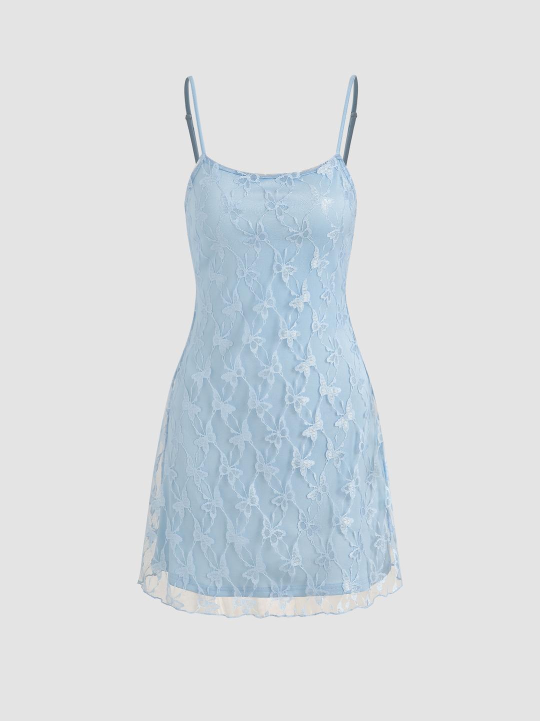 Butterfly Lace Mini Dress