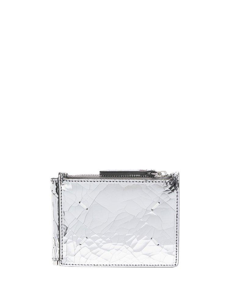 Maison Margiela Cracked-Effect Bi-Fold Wallet