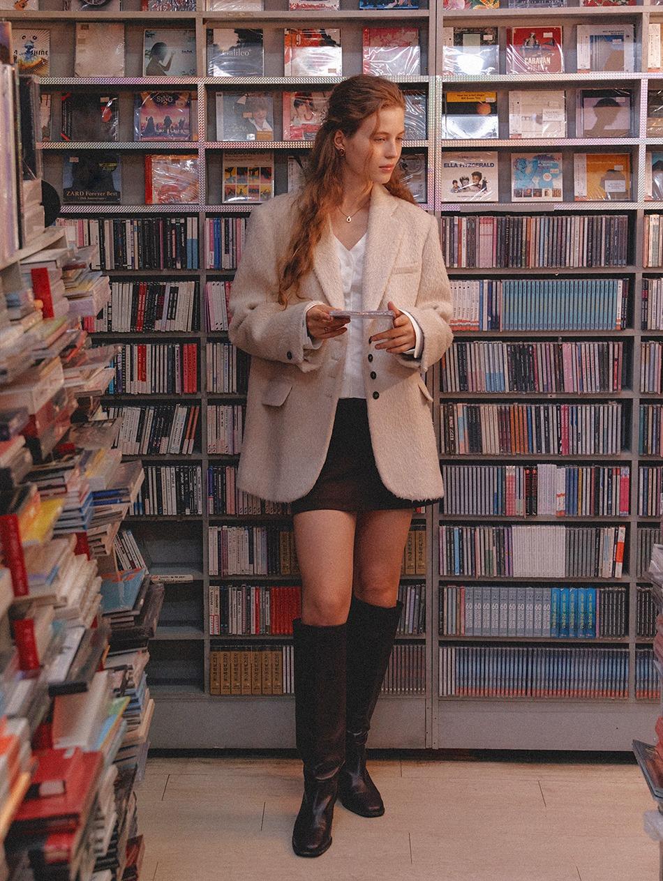 디어리쉬 Cream Premium Suri Alpaca Jacket - 위시버킷