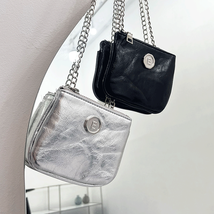 [당일발송!/코디포인트] 리아 코인 포캣 은장 체인 미니백 크로스백