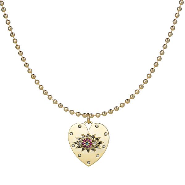 Evil Eye Heart Necklace