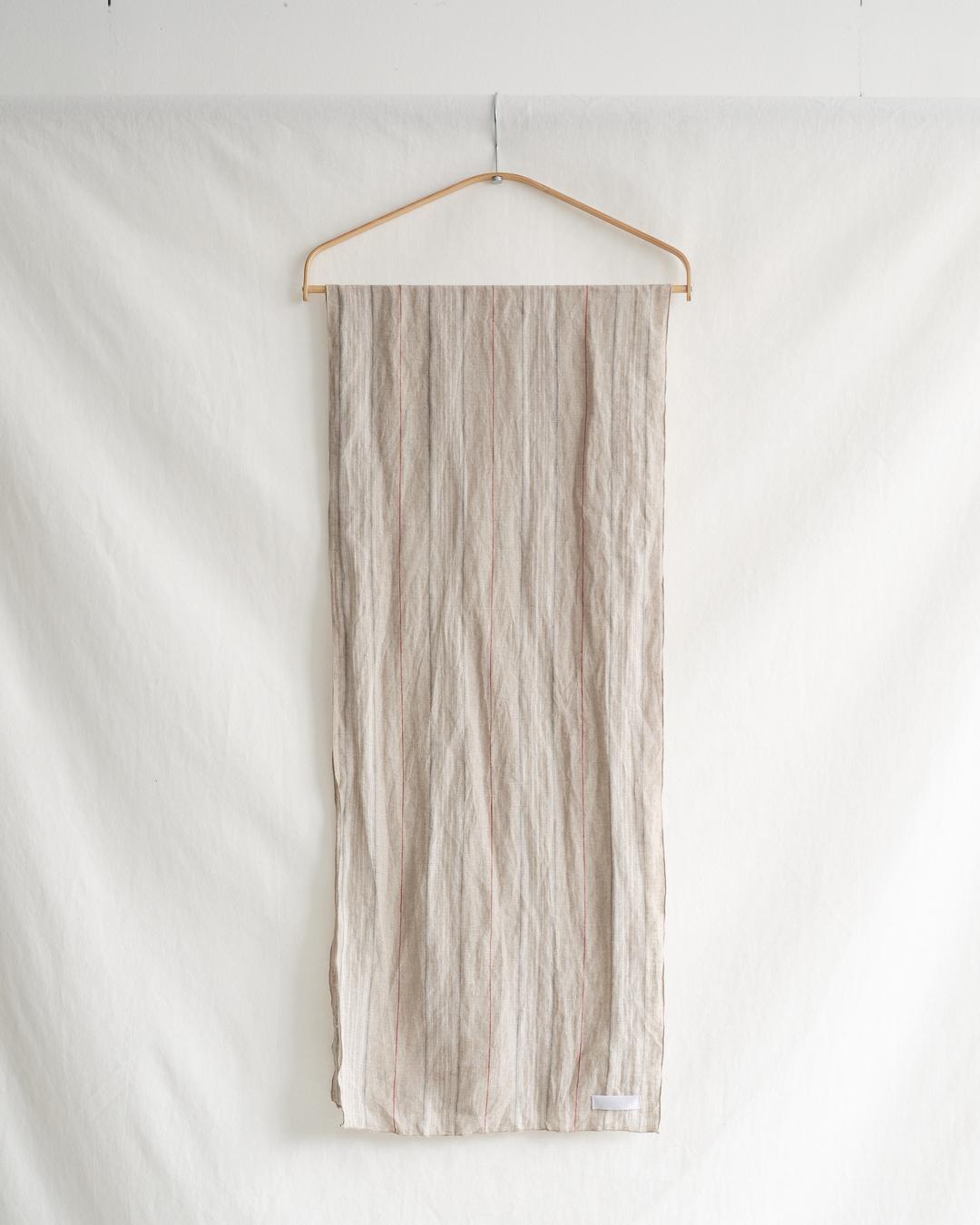 Linen stripe scarf (natural)