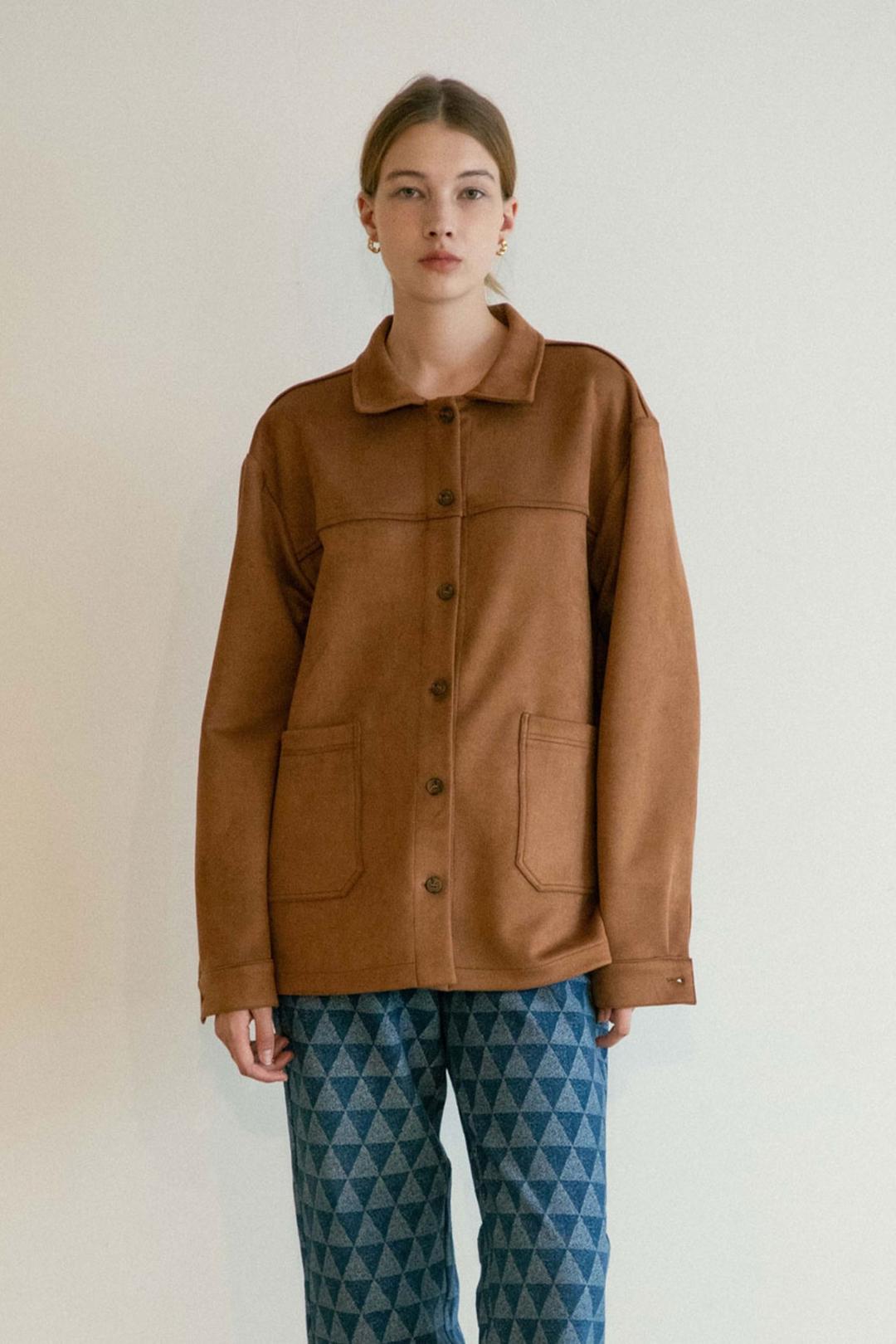 Suede Single Jacket (Tan)