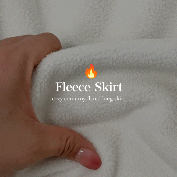 [1+1]포근 양털 코듀로이 플레어 롱 스커트