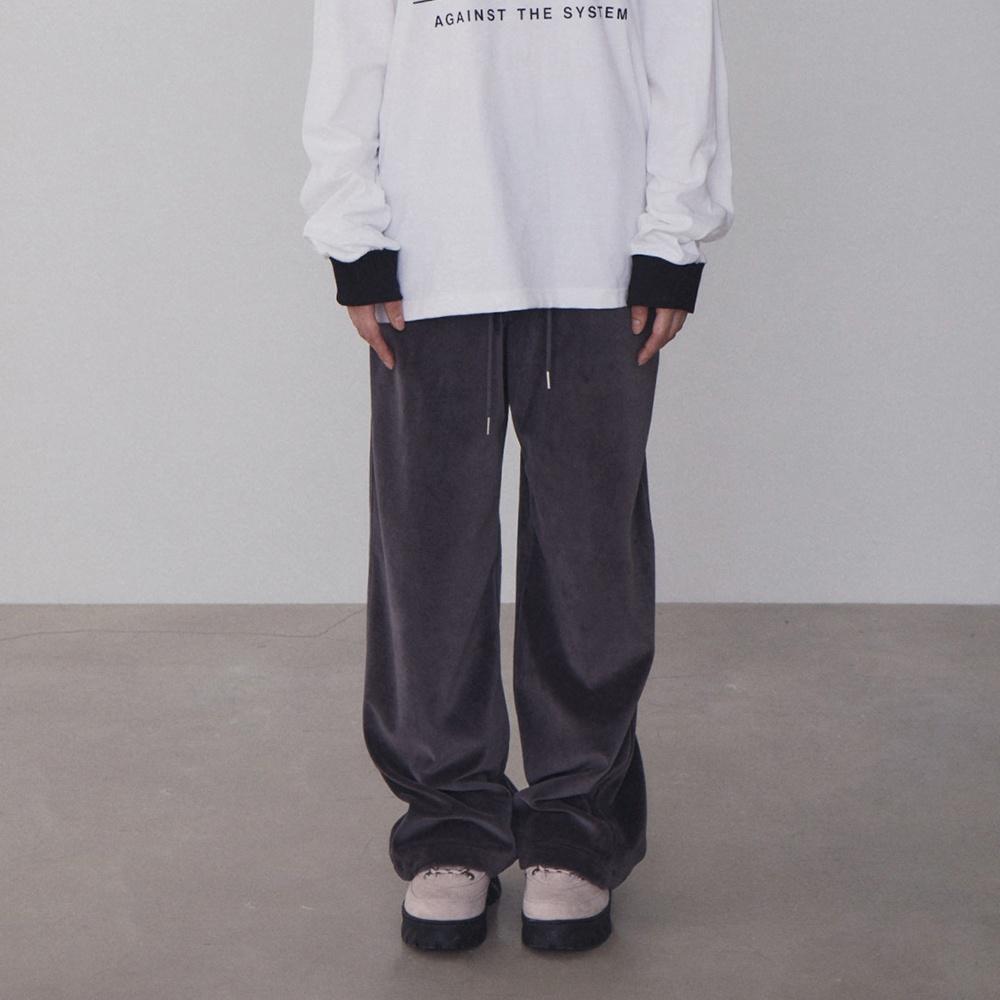 RR VELVET JOGGER PANTS (CHARCOAL)