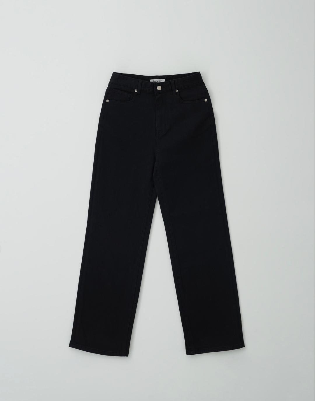 [오브유이] 뮤 스트레이트 블랙 팬츠