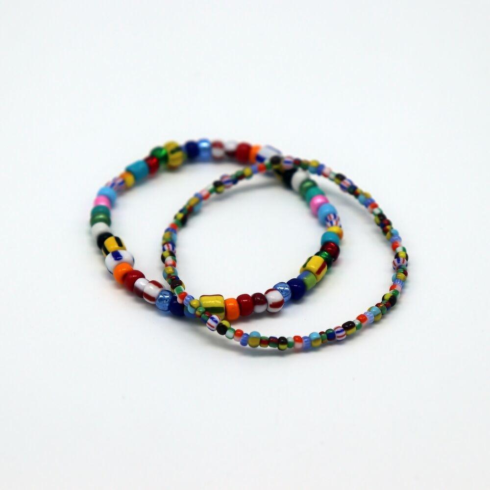 Print beads mix layered Bracelet 레이어드 패션 비즈팔찌