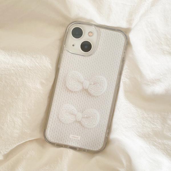 [phone case] fog ribbon clear gel hard