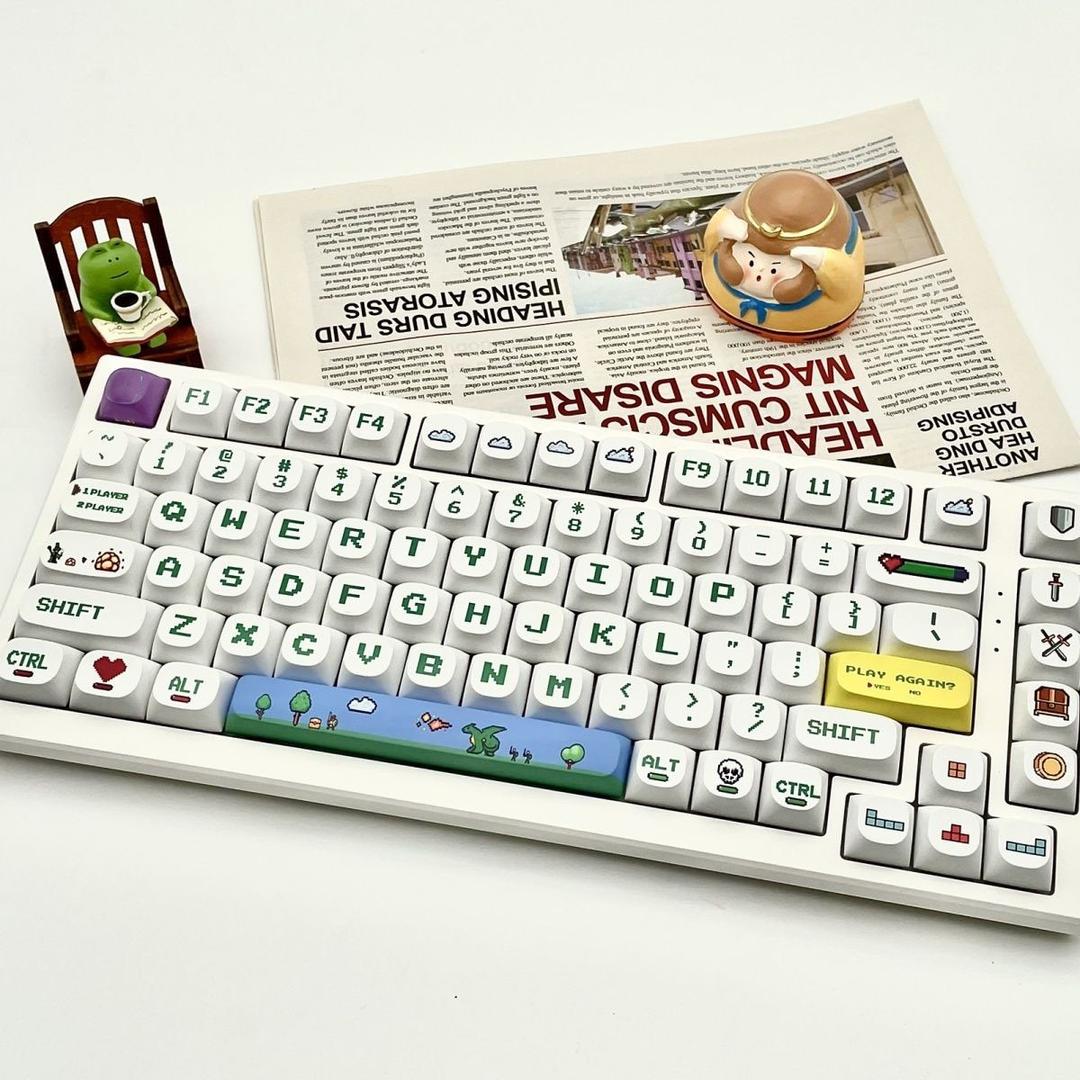 PBT 키캡 Xda 프로필 맞춤형 인쇄 영어 키캡, 염료 승화, Mx 104 87/61 키 기계식 키보드 풀 세트