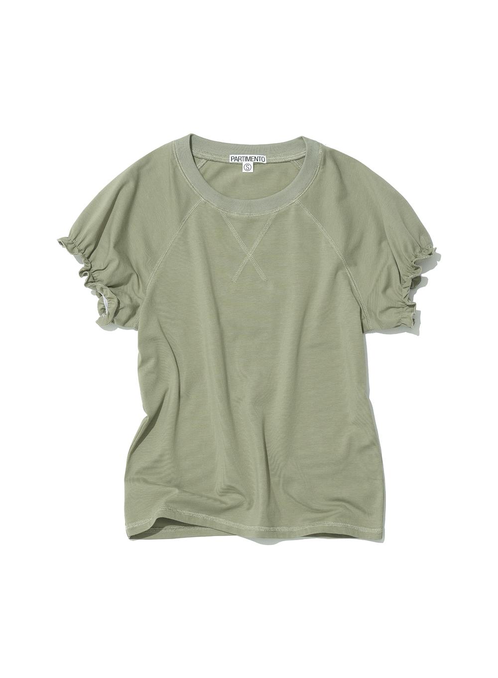 [WOMEN] RAGLAN PUFF SHORT SLEEVE TEE_LIGHT KHAKI