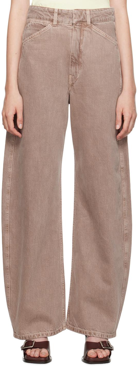 Pink High Waisted Curved Jeans