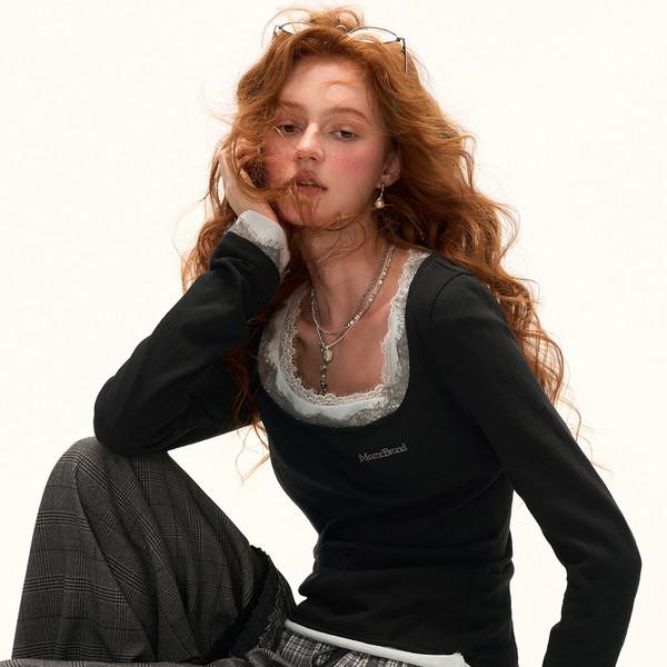 Lace Trim Layered Top