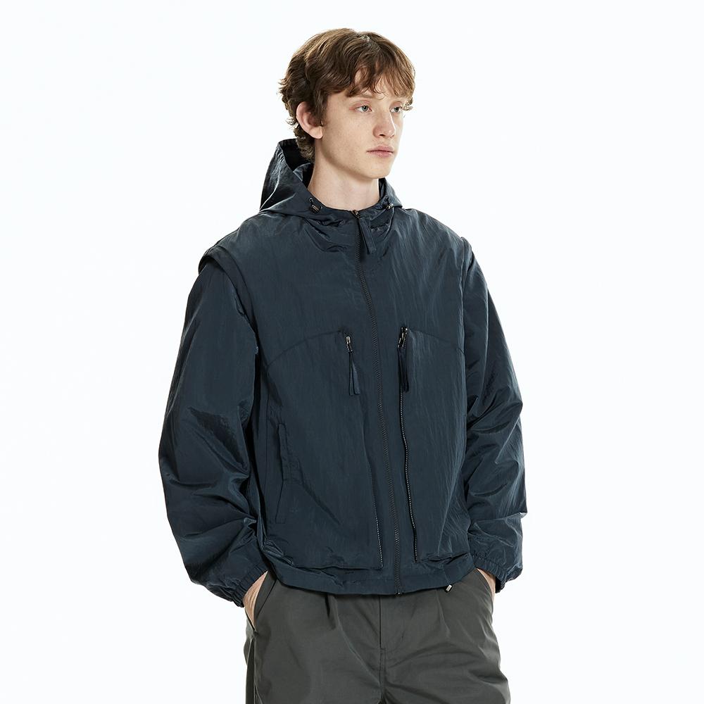 컨버터블 나일론 자켓 (차콜)