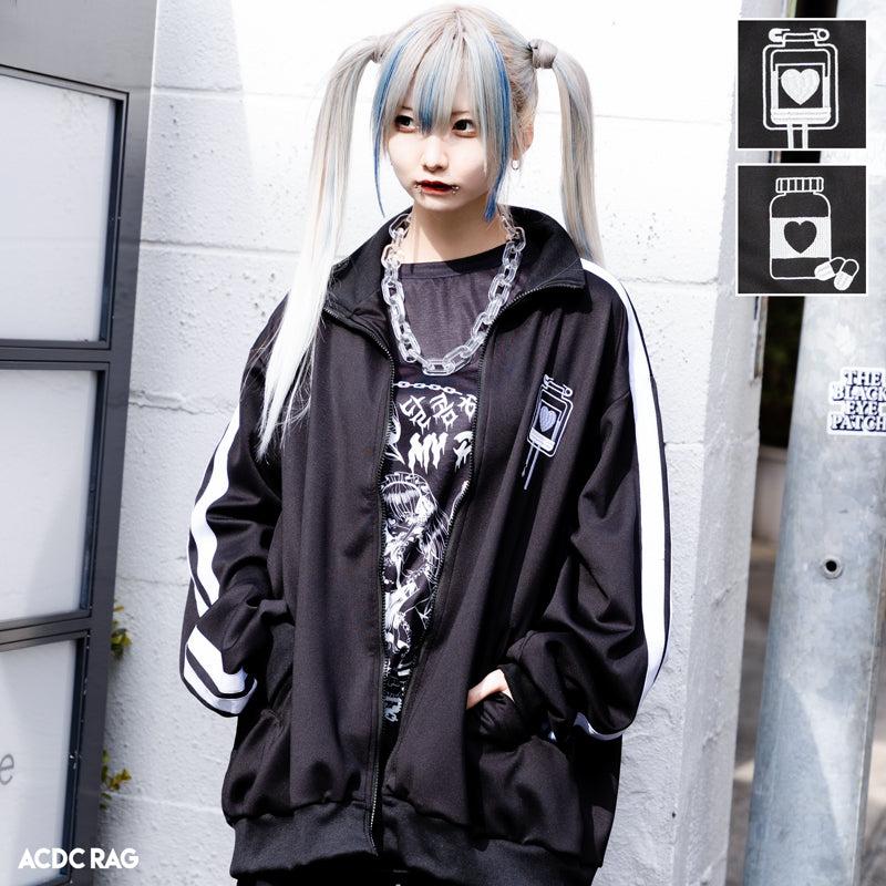 輸血/薬瓶 ジャージジャケット ブラック - BLACK / 輸血パック / FREE