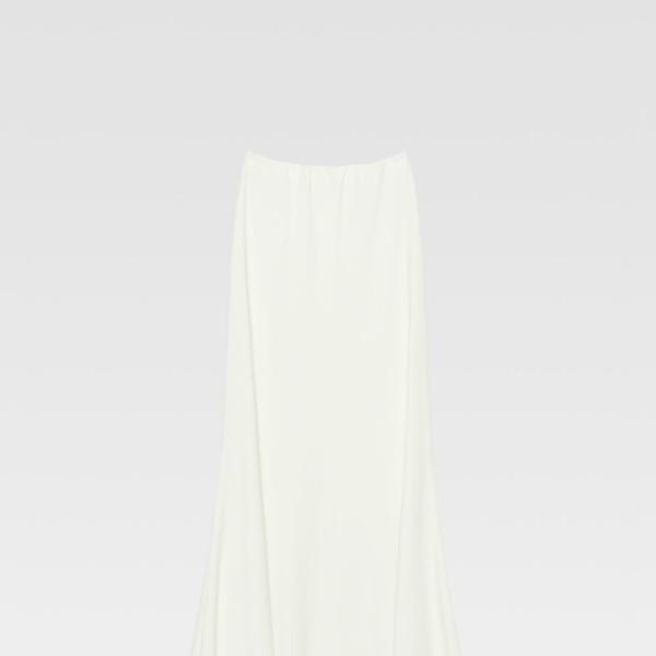 Flared Band Long Skirt (white)