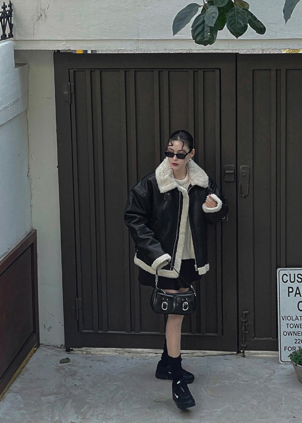 블랑 비건 레더 무스탕 (2color) 15099