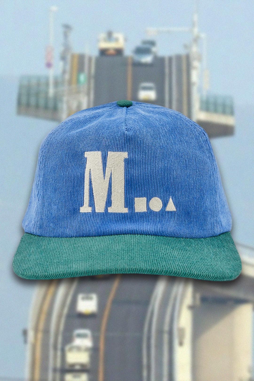 Geometric Logo Corduroy Cap - Blue&Green