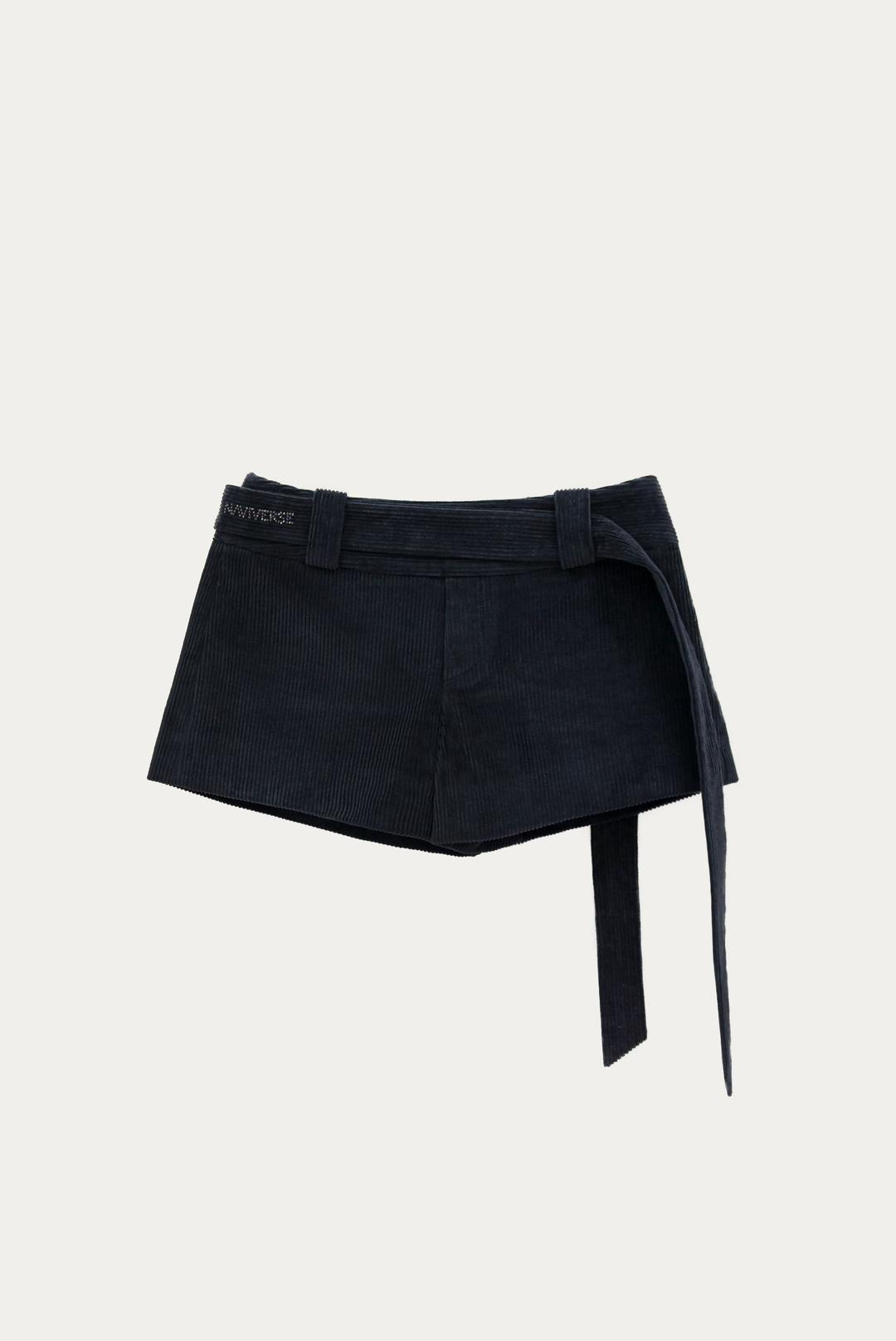 Strap Corduroy Shorts_Navy